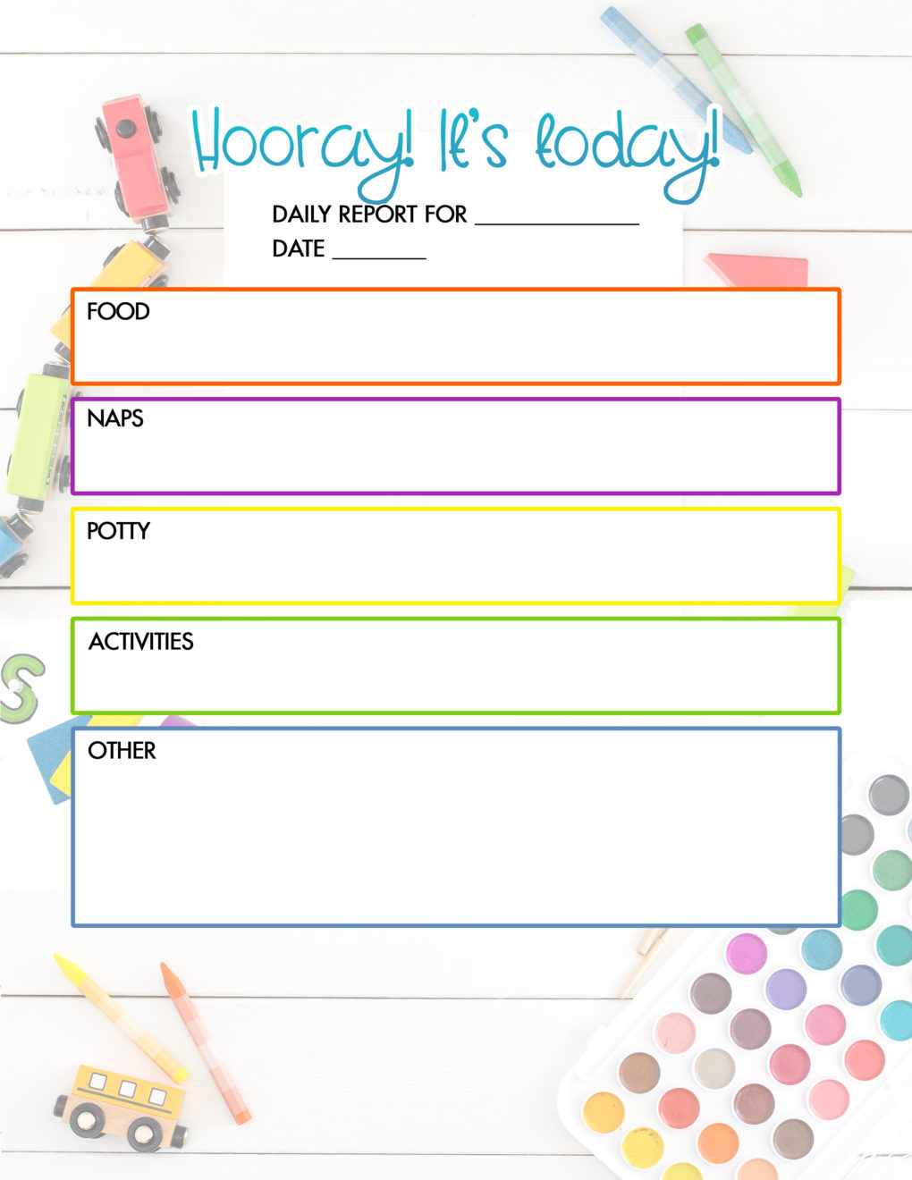 Free Daycare Daily Report | Child Care Printable - The Diy Lighthouse regarding Free Preschool Daily Report Printable