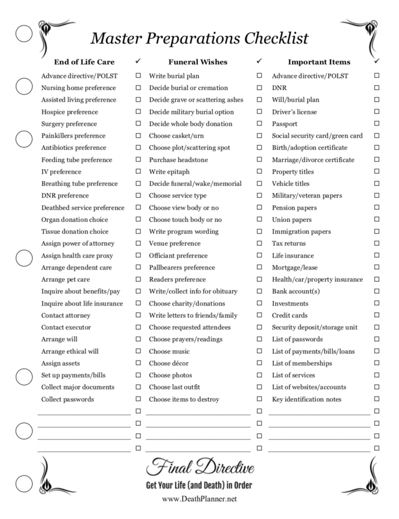 Free Death Planner Forms | Free Printables inside In the Event of My Death Free Printables