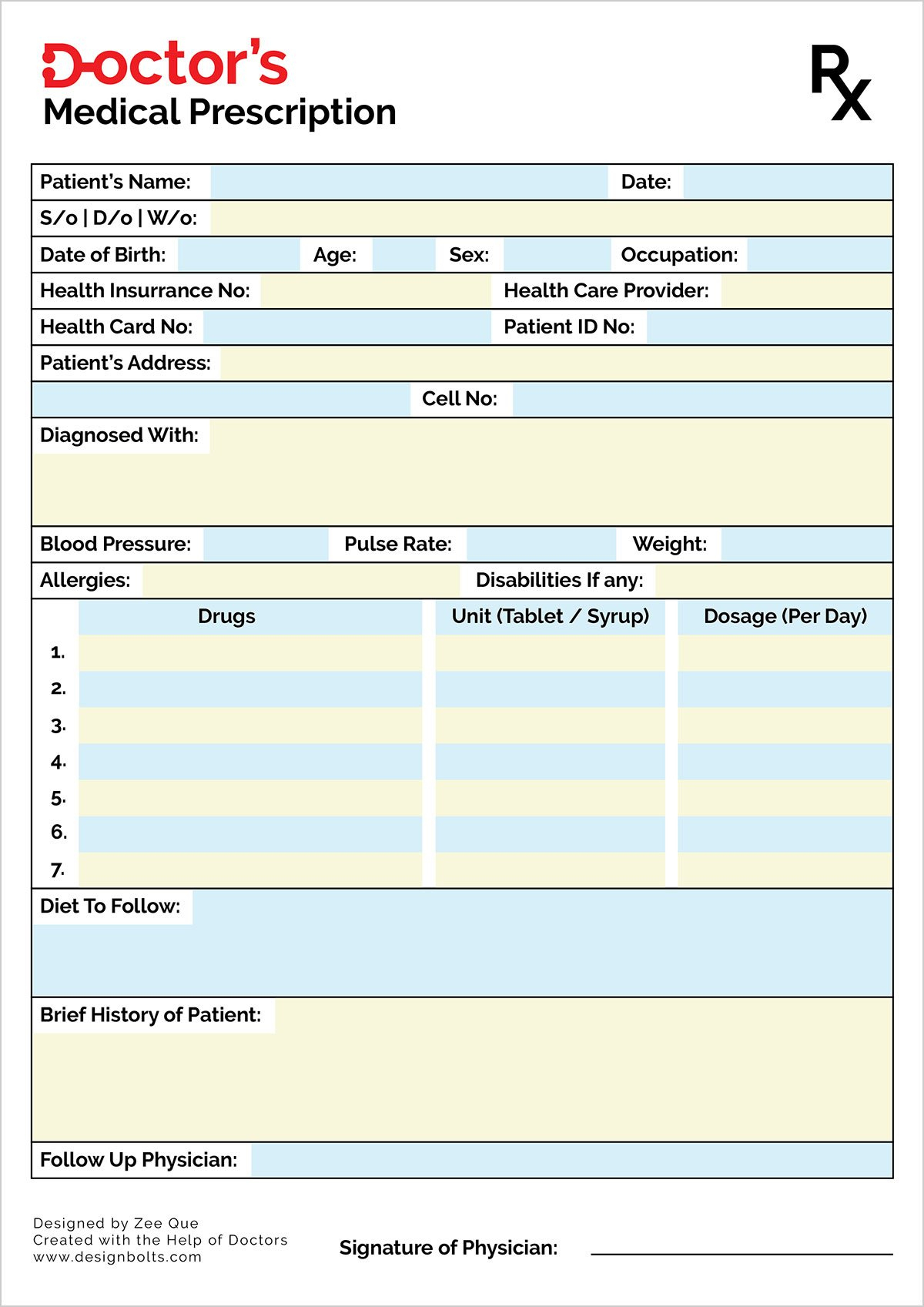 Free Doctor&amp;#039;S Medical Prescription Pad Design Template Ai within Free Medical Prescription Templates