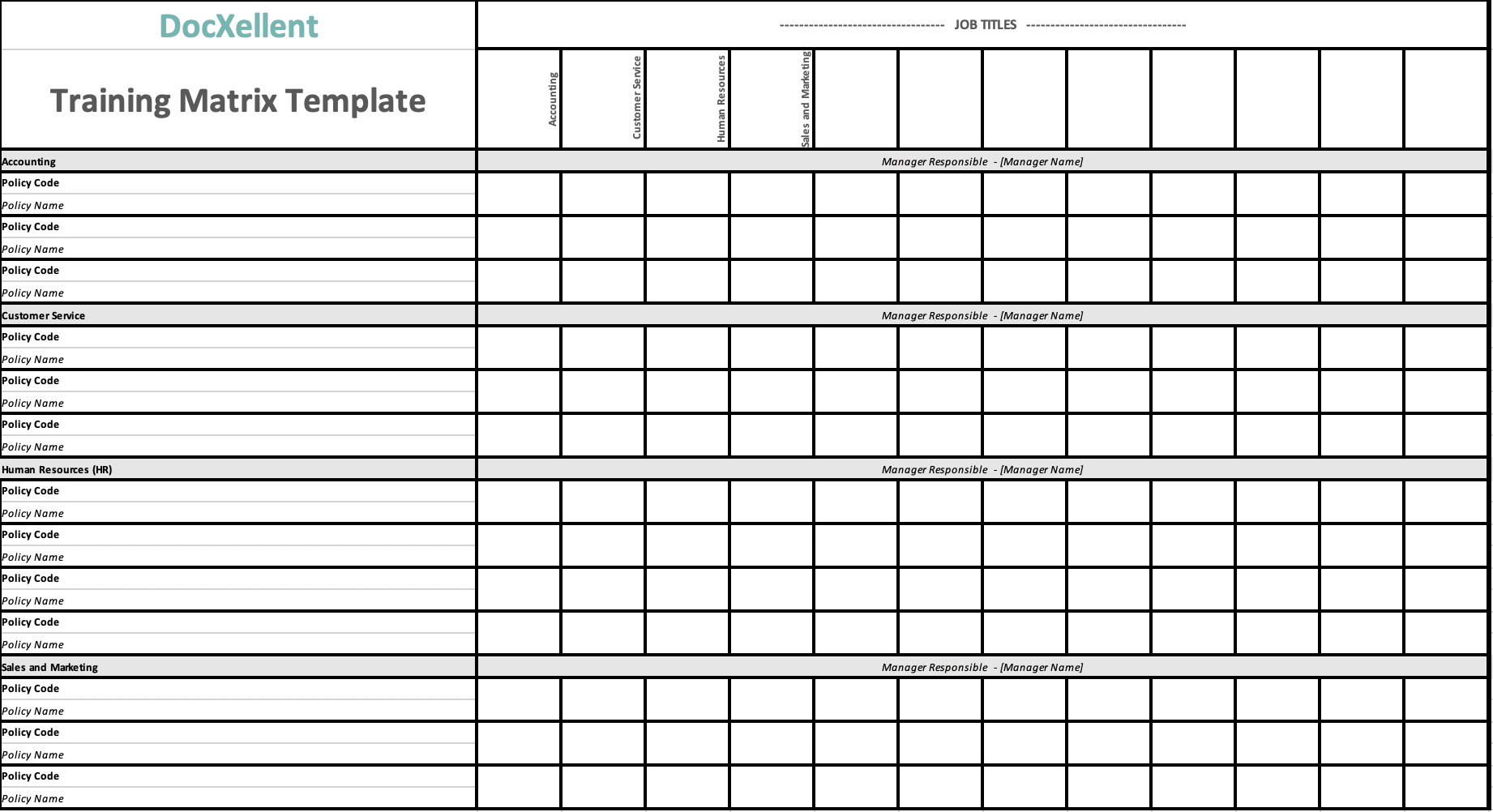 Free} Download: Auditor-Approved Training Matrix Template inside Free Employee Training Matrix Template