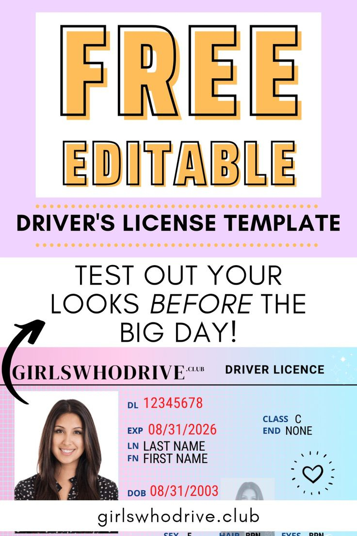 Free Driver&amp;#039;S License Template with Free California Drivers License Template Editable