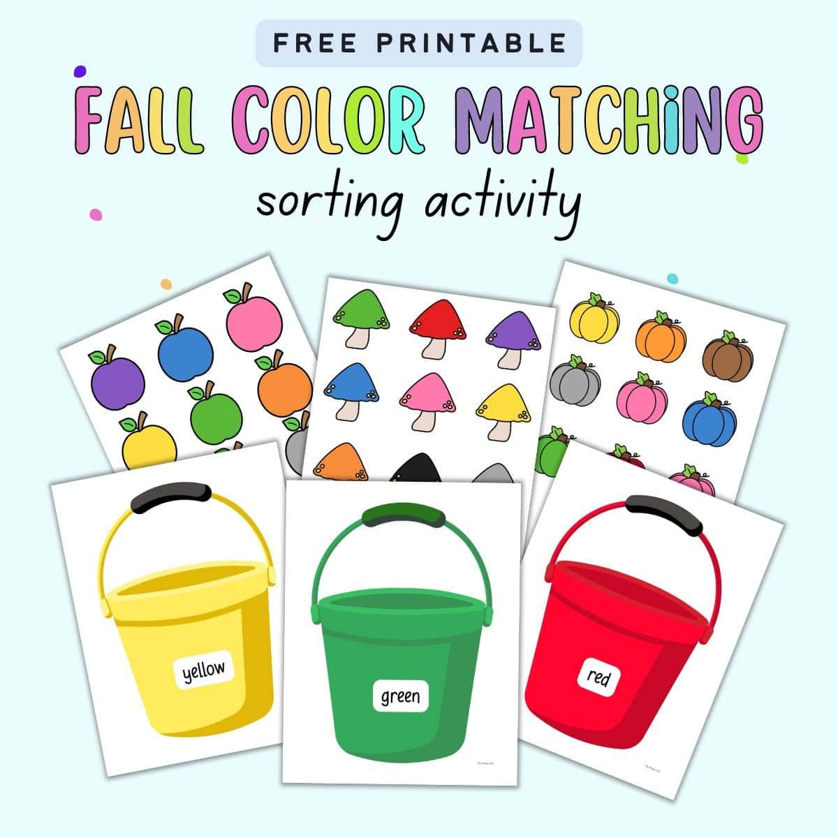 Free Fall Themed Color Matching Printable - The Artisan Life intended for Free Color Matching Printables