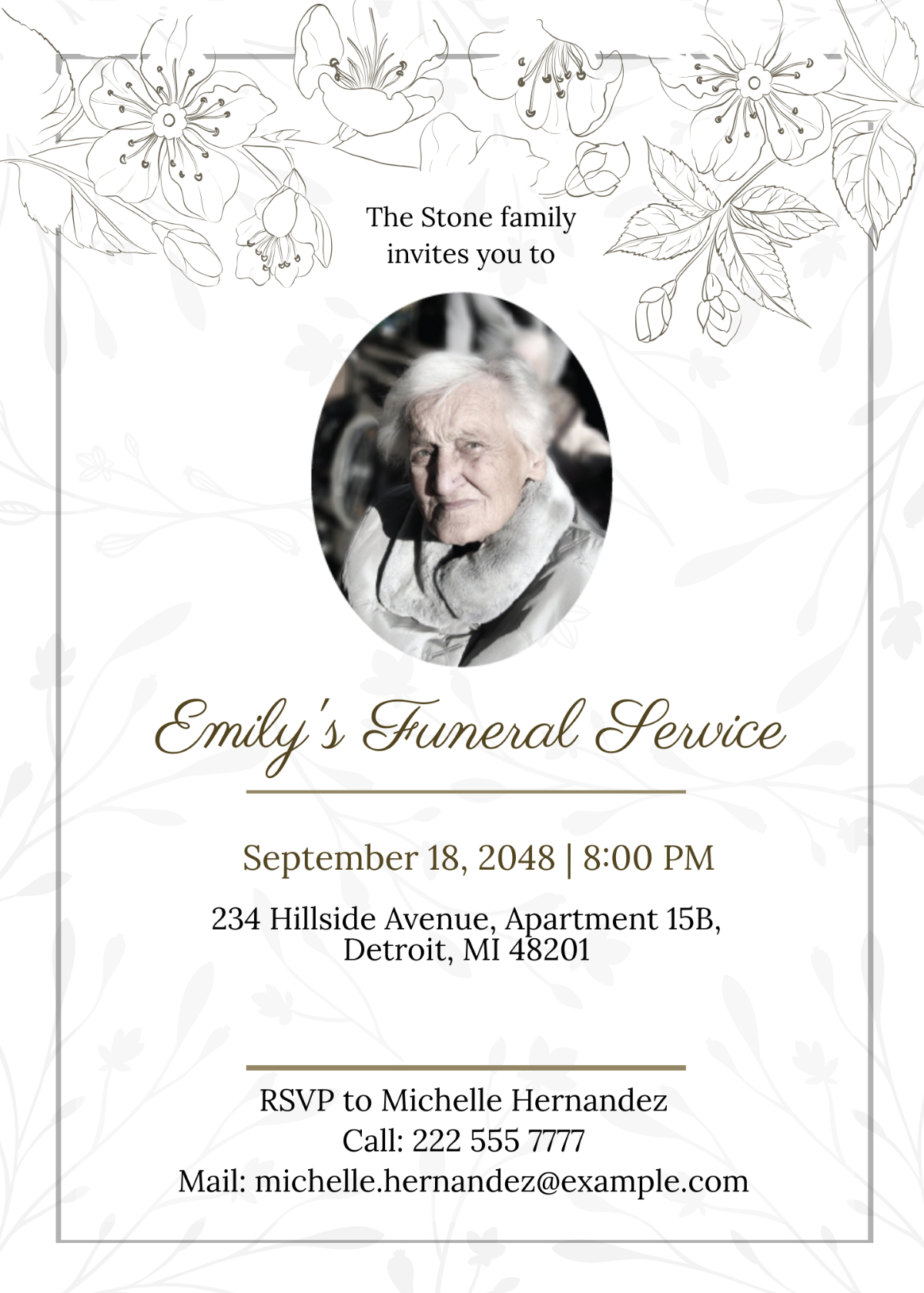 Free Funeral Invitation Templates, Editable And Printable with regard to Free Funeral Invitation Template