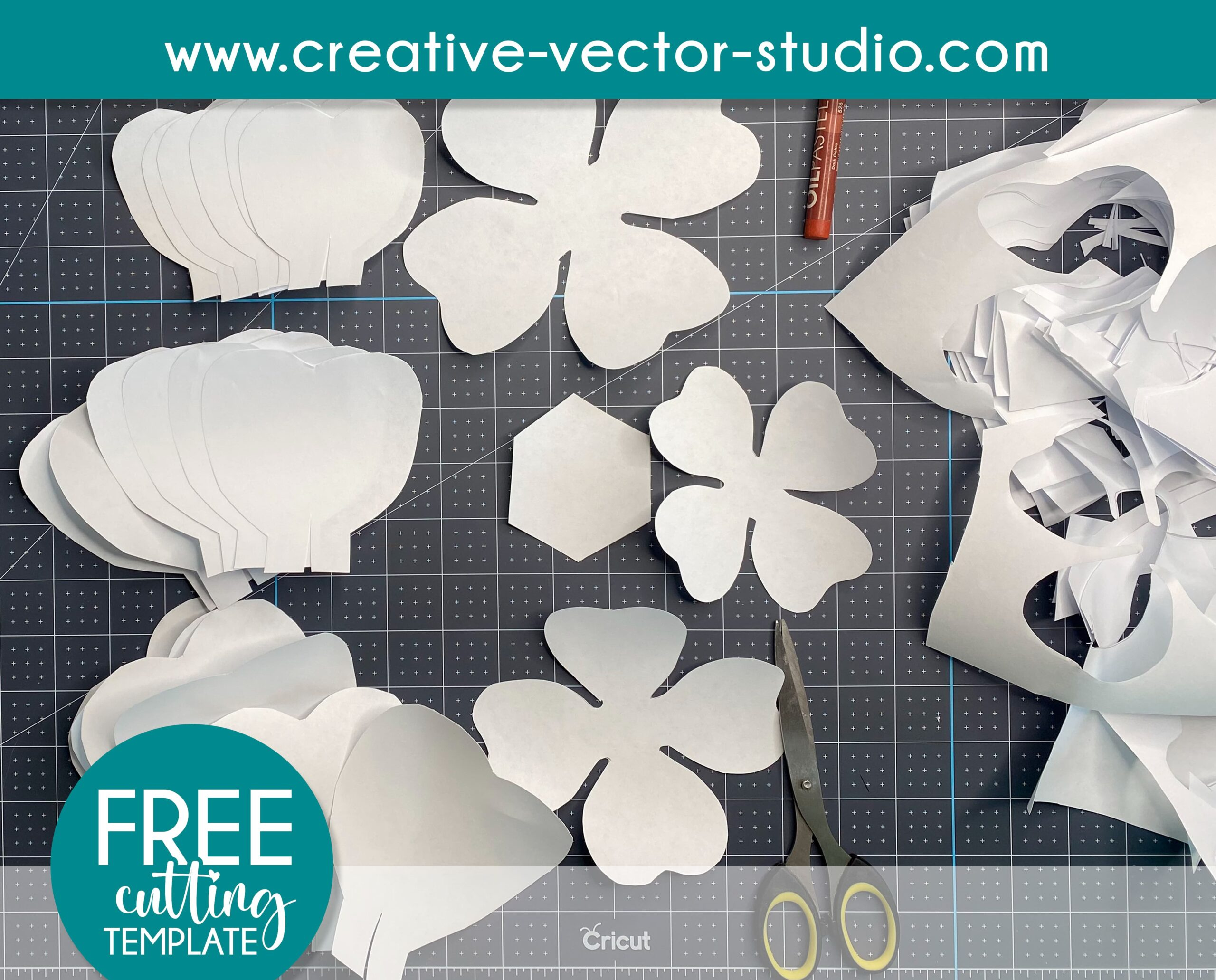 Free Giant Paper Rose Template | Creative Vector Studio within Free Printable Paper Flower Patterns