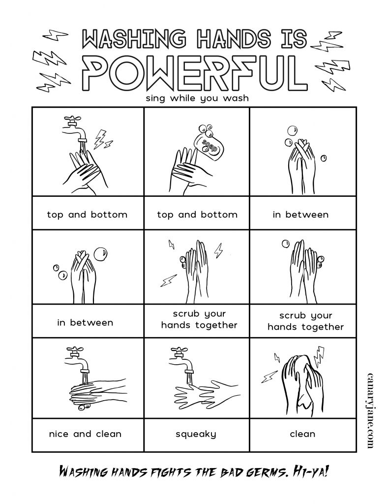 Free Hand Washing Chart Coloring Page For Corona Virus – Canary Jane intended for Hand Washing Chart Free Printable