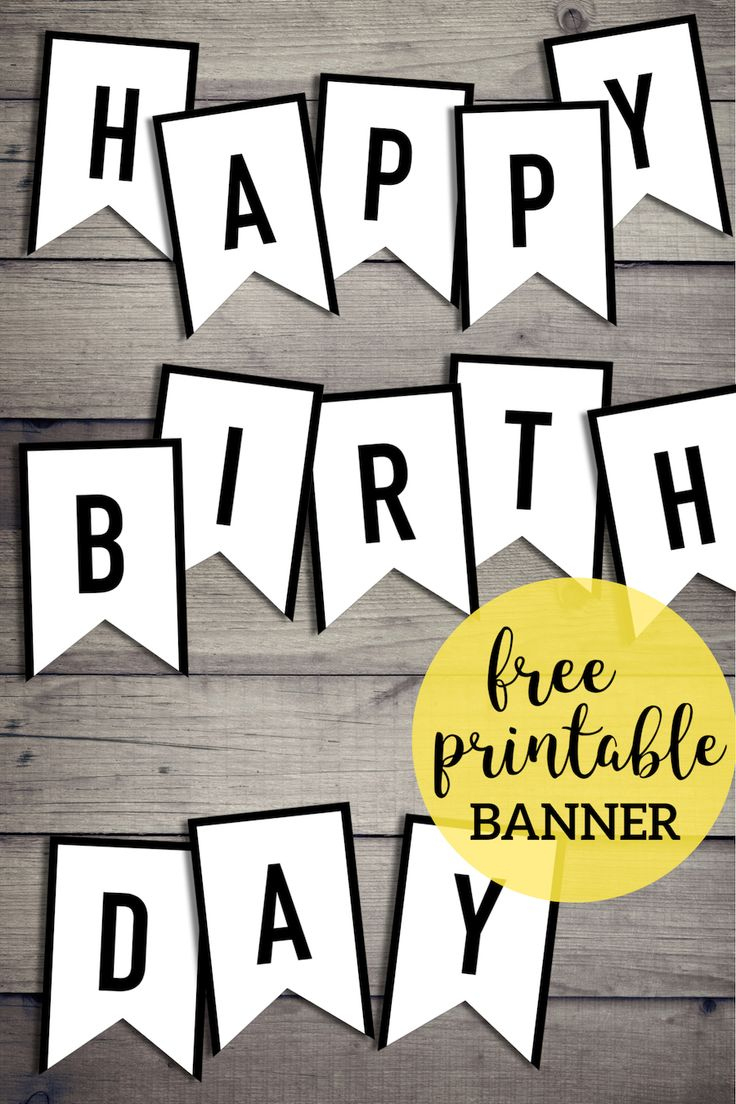 Free Happy Birthday Banner Printable Sign - Paper Trail Design with regard to Free Printable Happy Birthday Sign