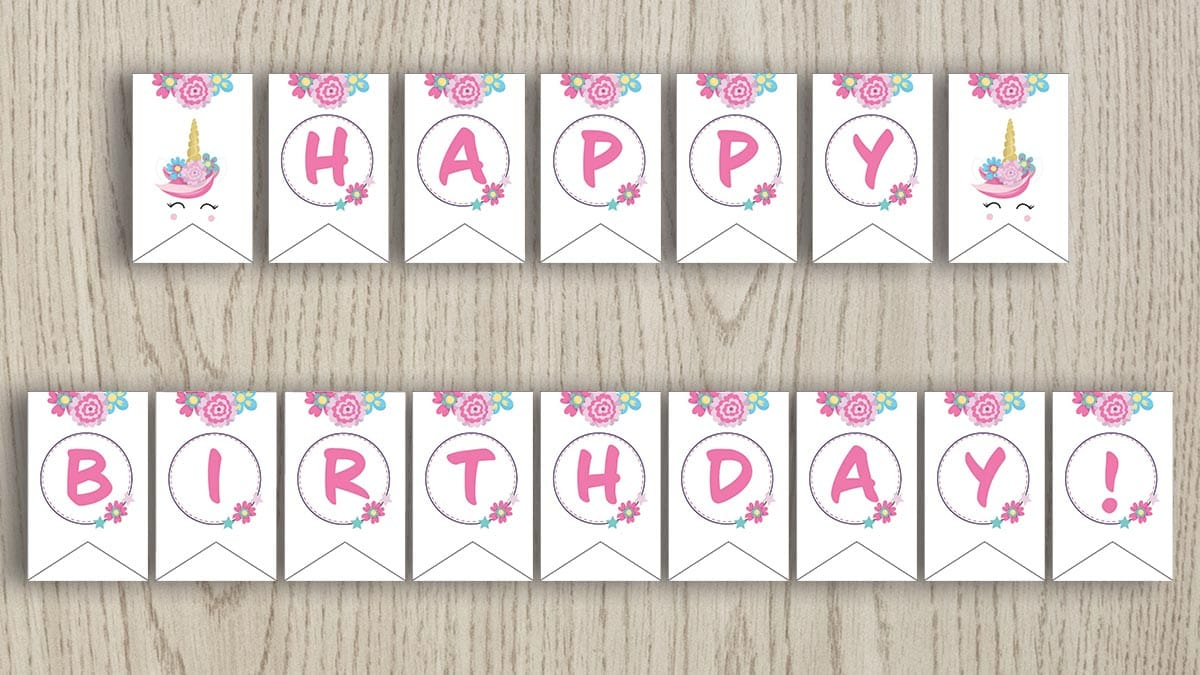 Free Happy Birthday Unicorn Banner Printable - The Artisan Life pertaining to Free Happy Birthday Printable Letters