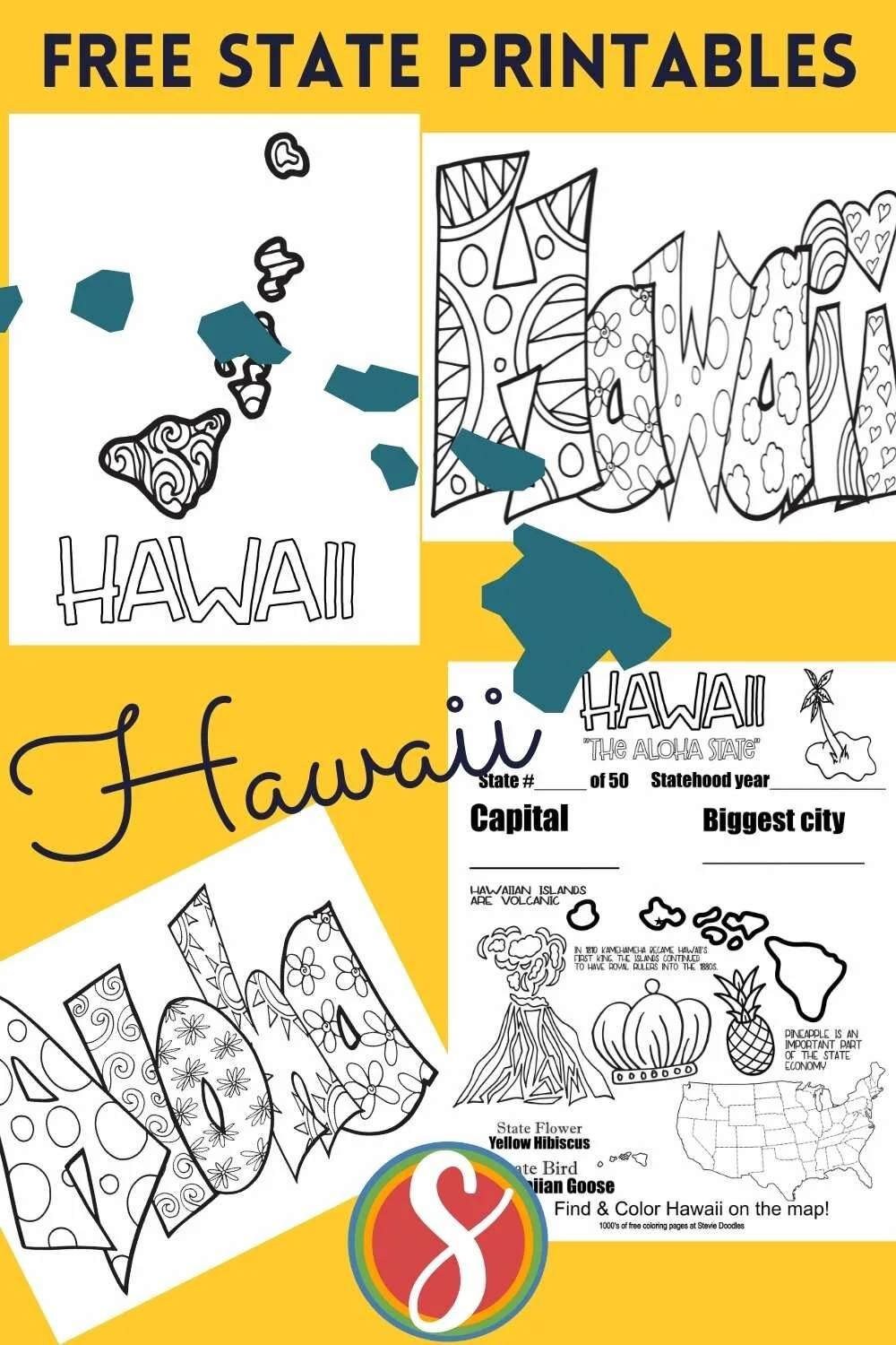 Free Hawaii Coloring Pages — Stevie Doodles for Free Hawaiian Printables