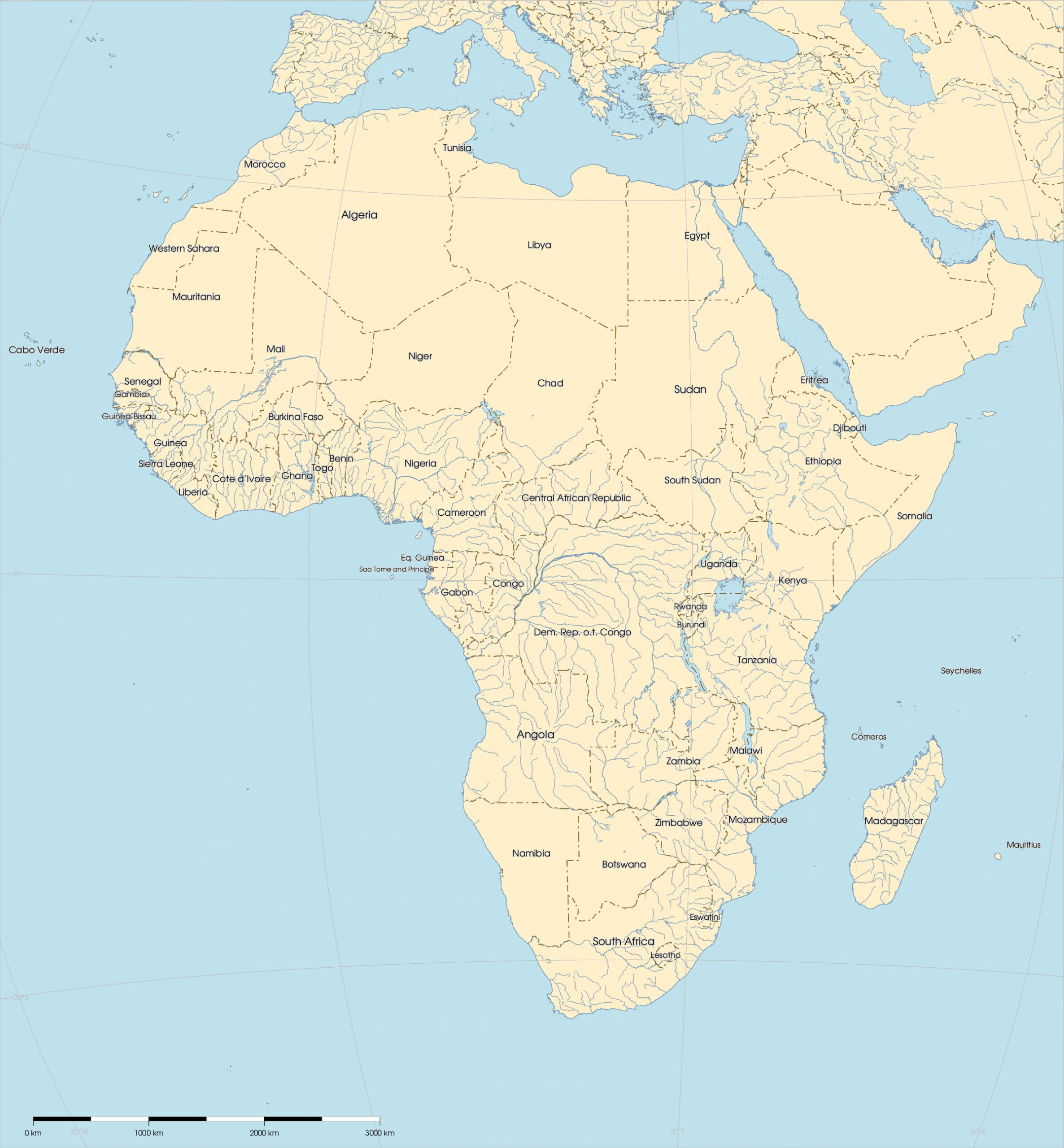 Free Maps Of Africa | Mapswire throughout Free Printable Map of Africa