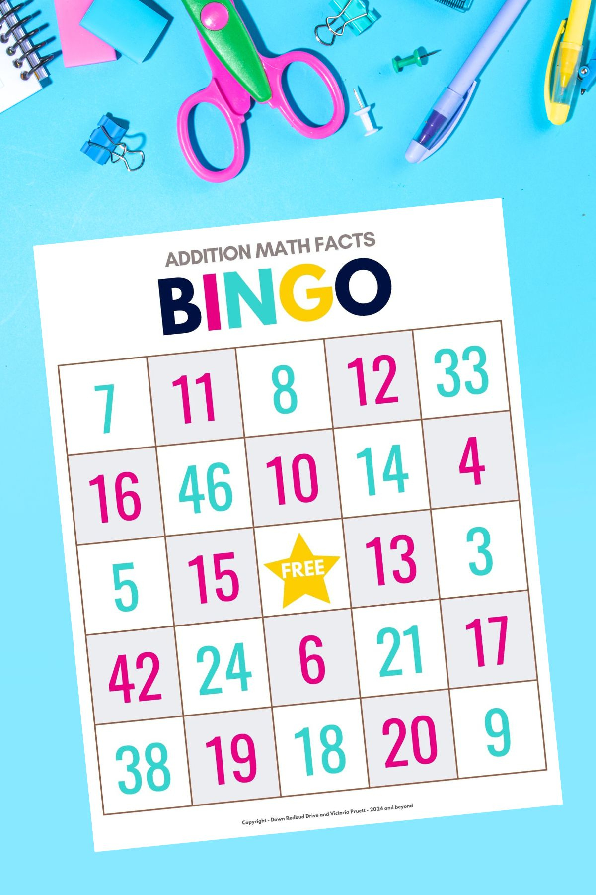 Free Math Bingo Game (Addition Facts) throughout Free Math Bingo Games Printable