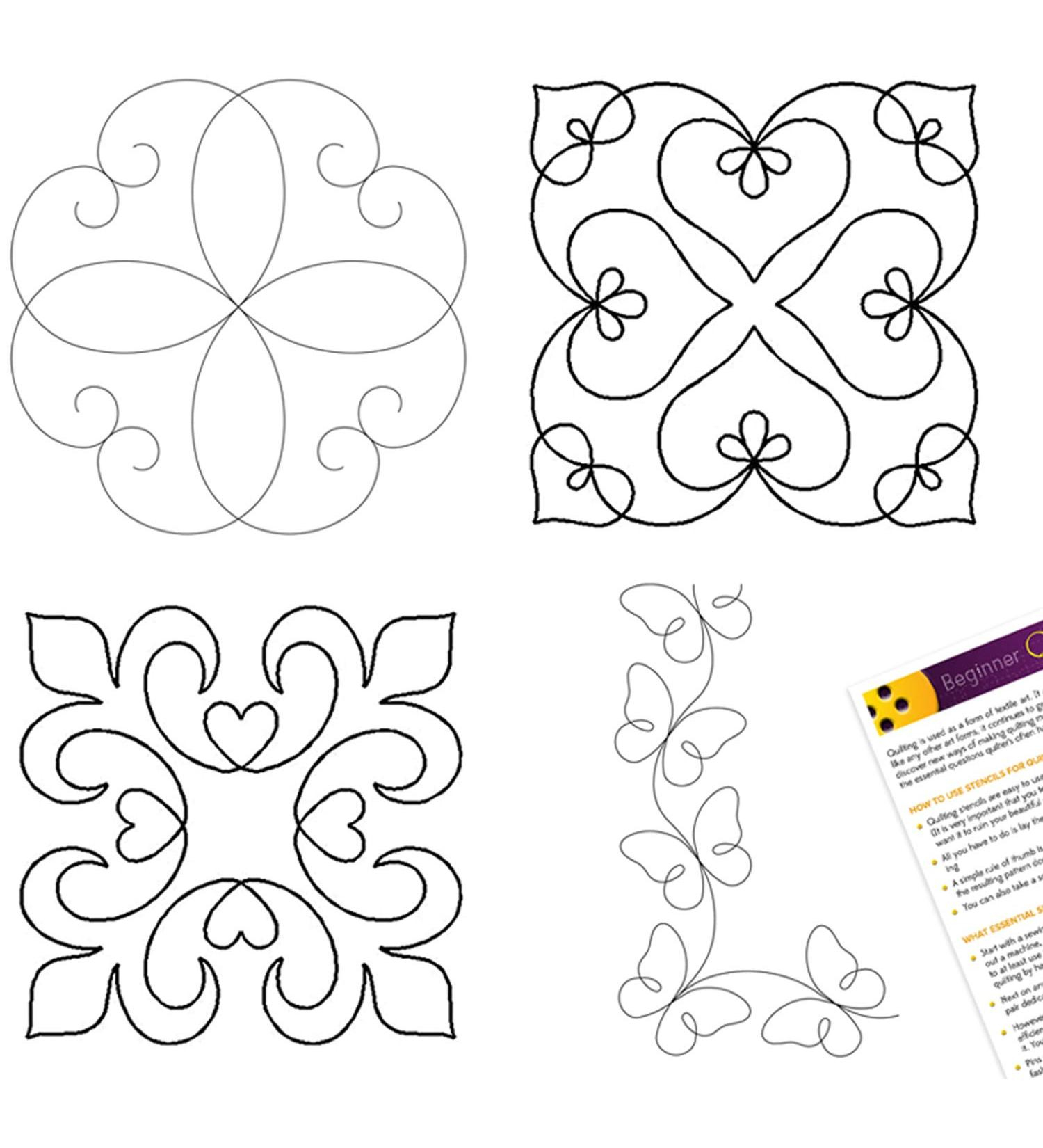 Free Motion Quilting Template Quilting Stencils For Machine And throughout Quilting Stencil Templates Free
