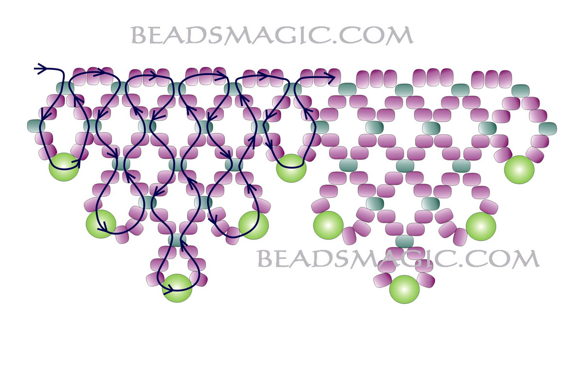 Free Pattern For Beaded Necklace Clark | Beads Magic in Free Printable Beading Patterns