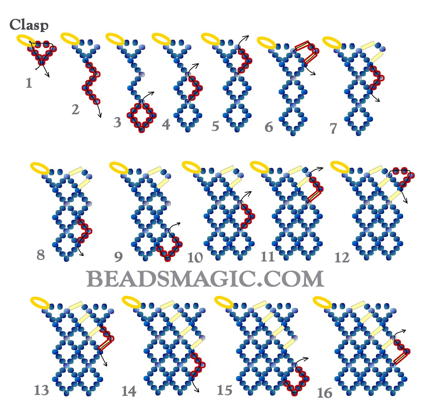 Free Pattern For Beaded Necklace Katrina | Beads Magic inside Free Printable Bead Embroidery Patterns