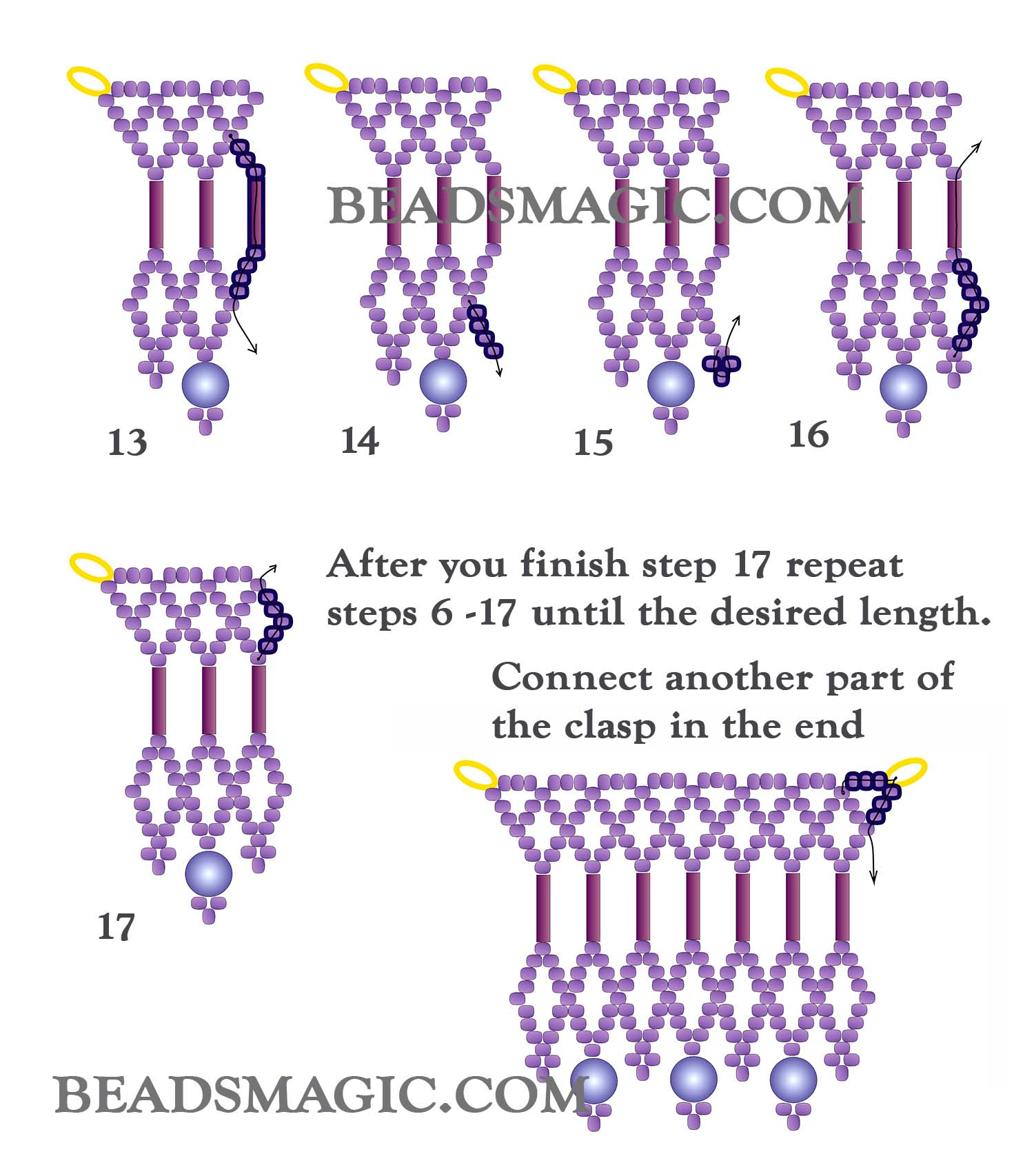 Free Pattern For Beaded Necklace Siren | Beads Magic within Free Printable Seed Bead Patterns