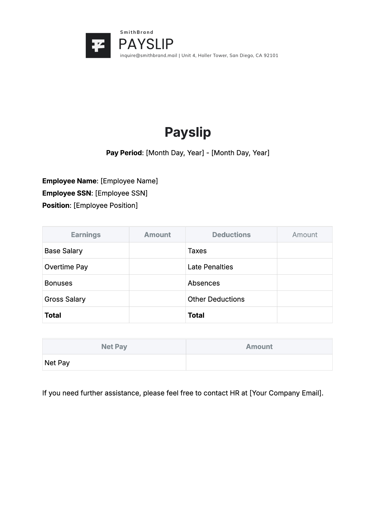 Free Payslip Template To Edit Online intended for Free Payslip Template Uk