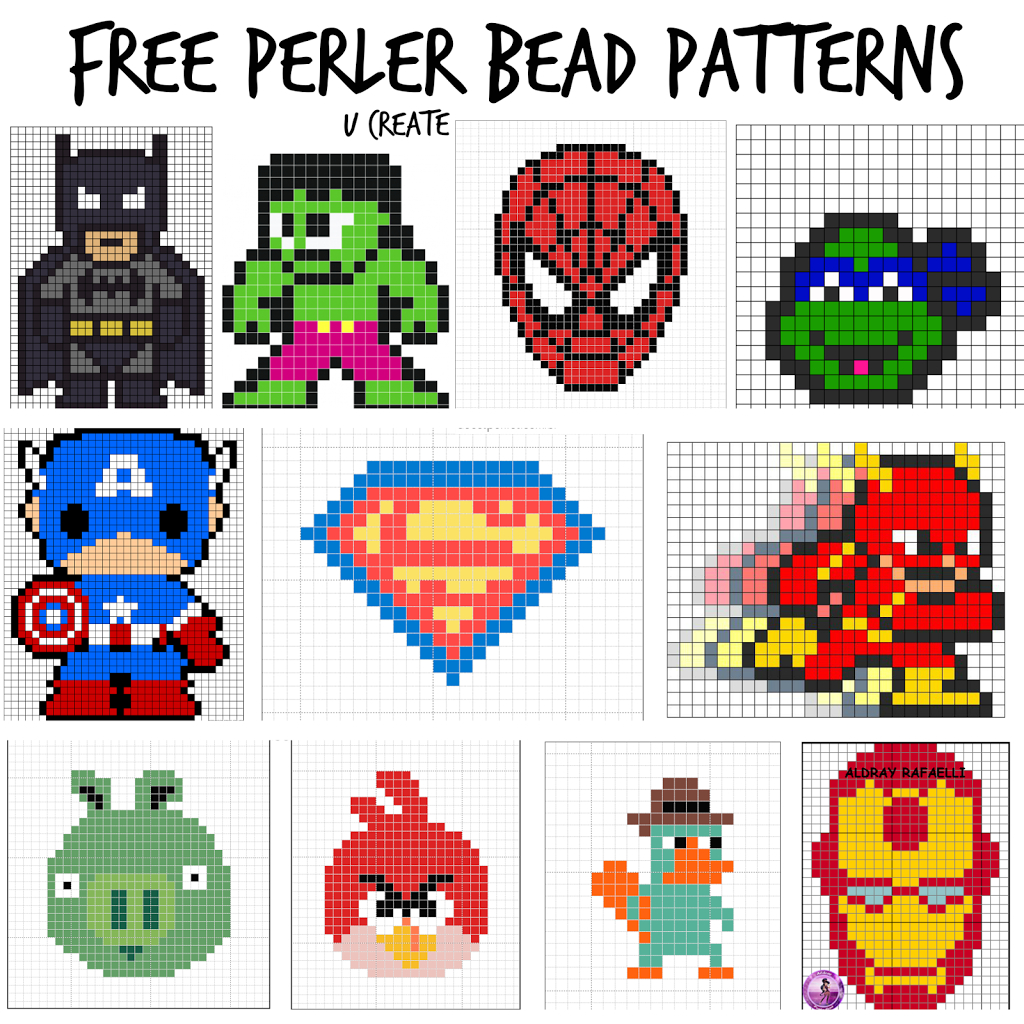 Free Perler Bead Patterns For Kids! - U Create in Hama Beads Free Patterns Printable