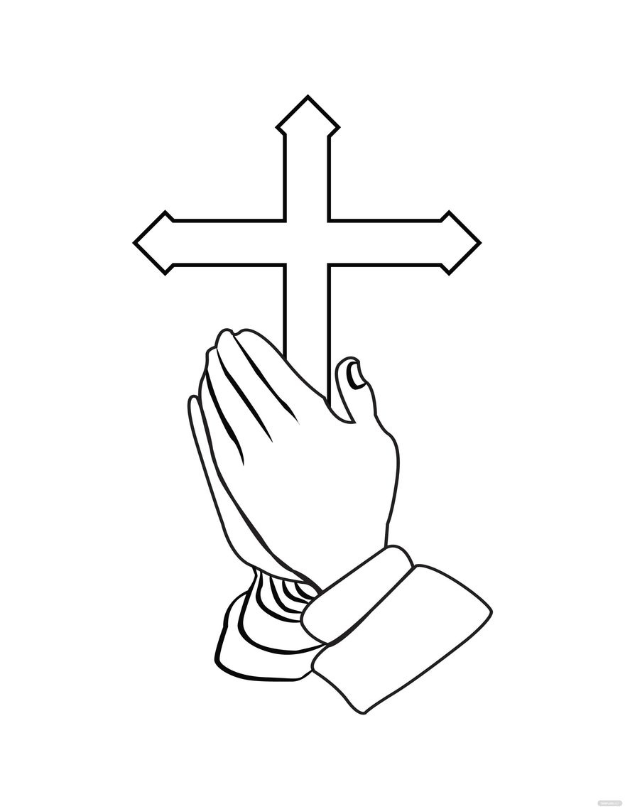 Free Praying Hands Coloring Page Template To Edit Online with regard to Free Printable Praying Hands