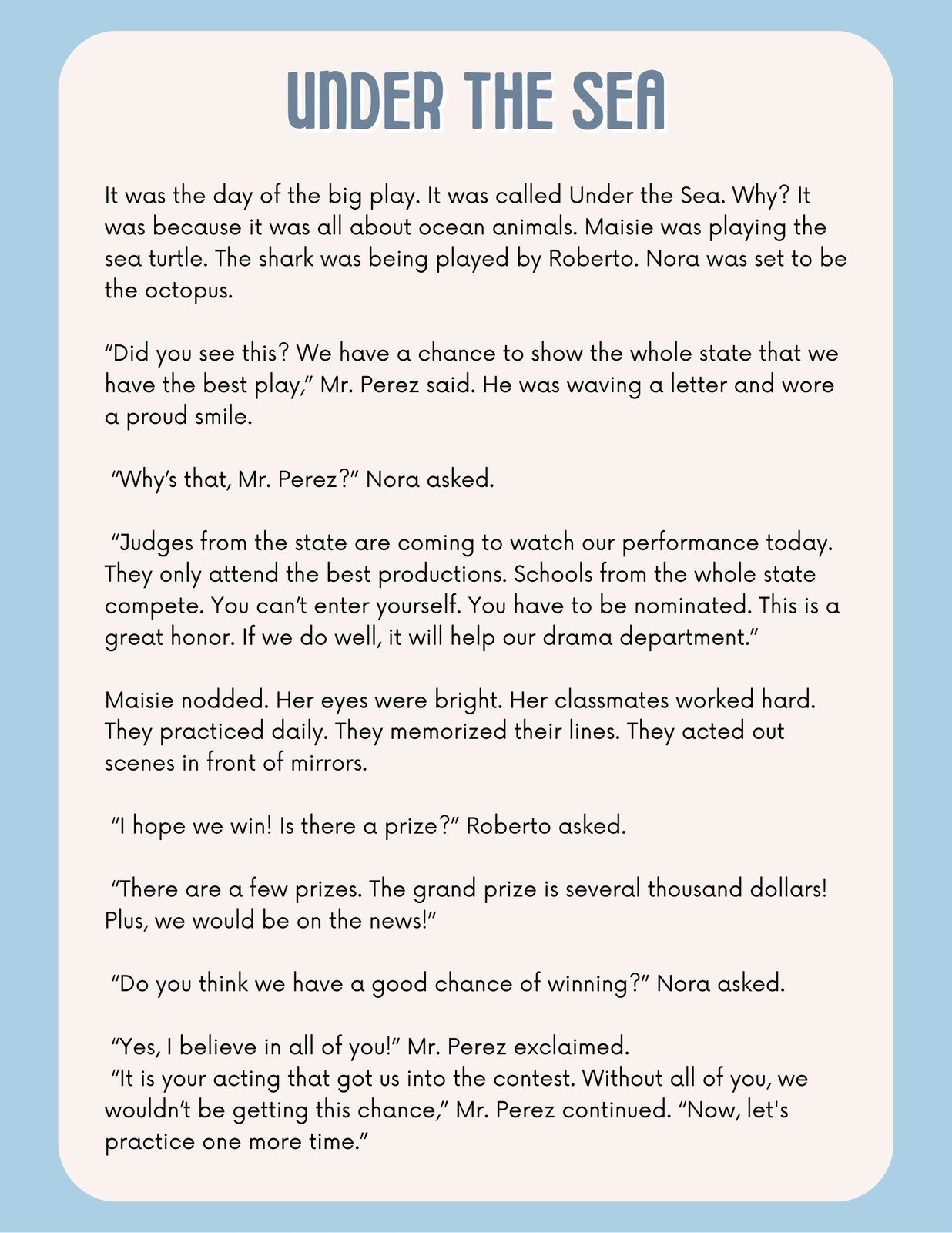 Free Printable 3Rd Grade Reading Worksheet Templates | Canva in Free Printable Stories For 3Rd Graders