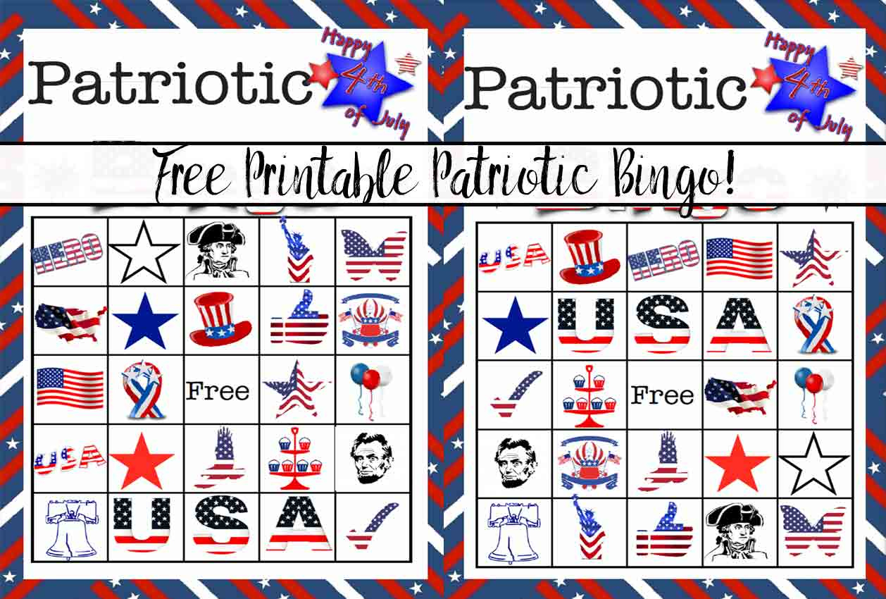 Free Printable 4Th Of July Patriotic Bingo for 4Th Of July Bingo Cards Printable Free