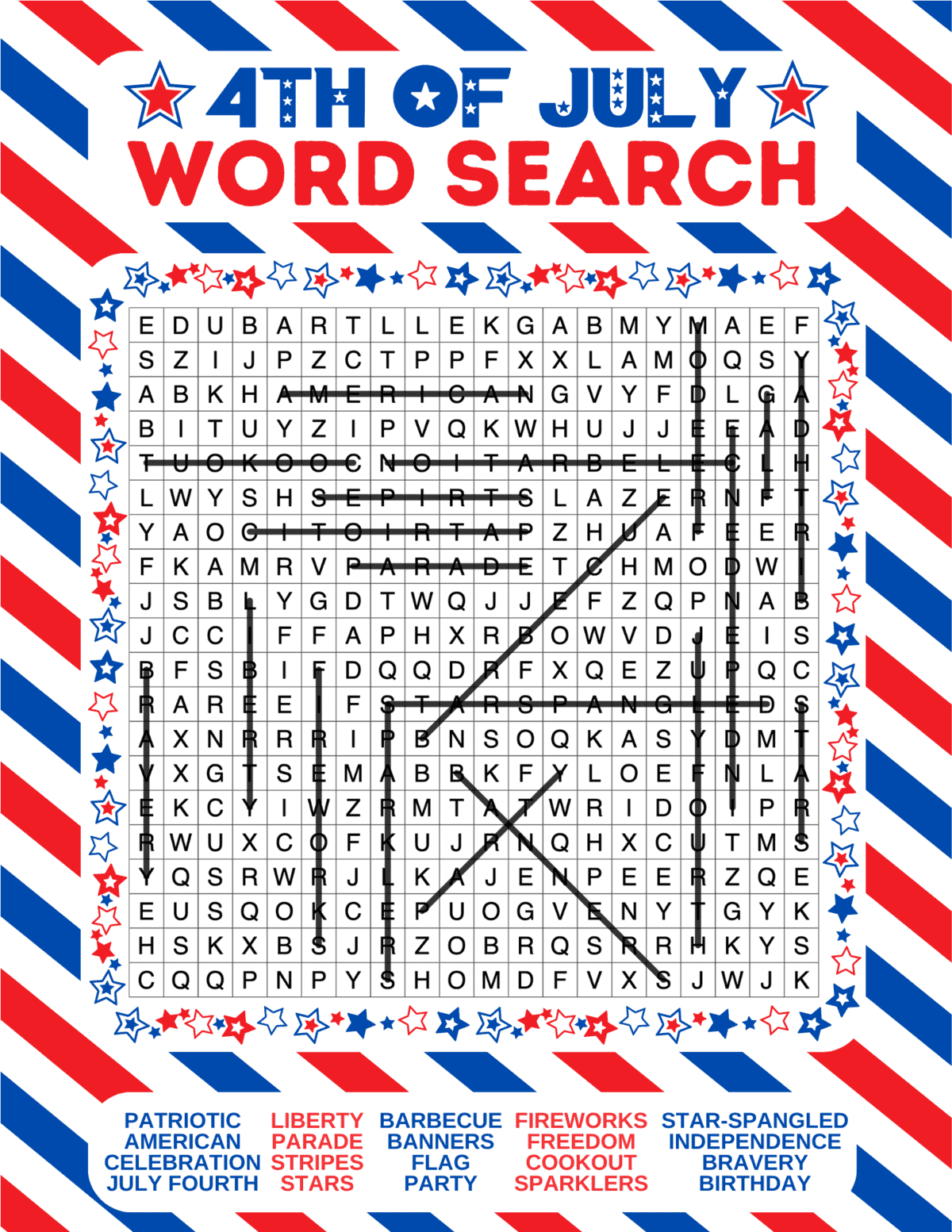 Free Printable 4Th Of July Word Search - Prudent Penny Pincher in Free Printable 4th of July Puzzles