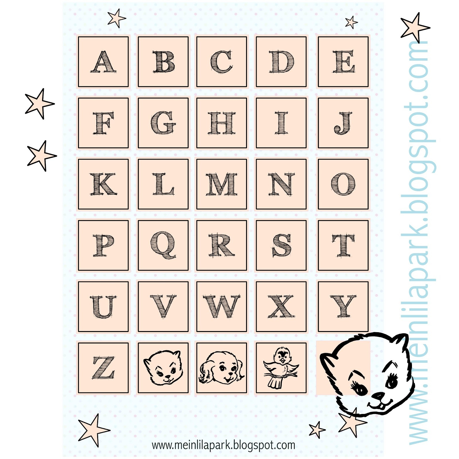 Free Printable Alphabet Letter Tags - Ausdruckbare Buchstaben within Free Printable Scrapbook Letters Alphabet