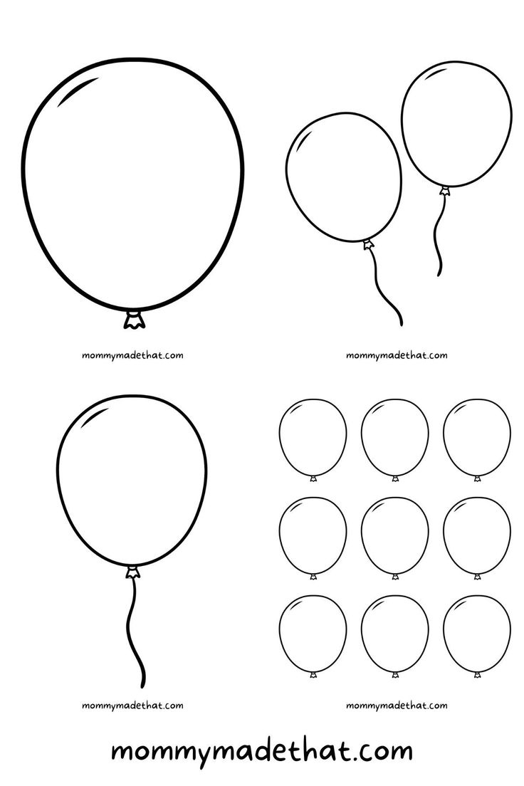 Free Printable Balloon Templates (Different Sizes!!) for Free Printable Balloon Stencils