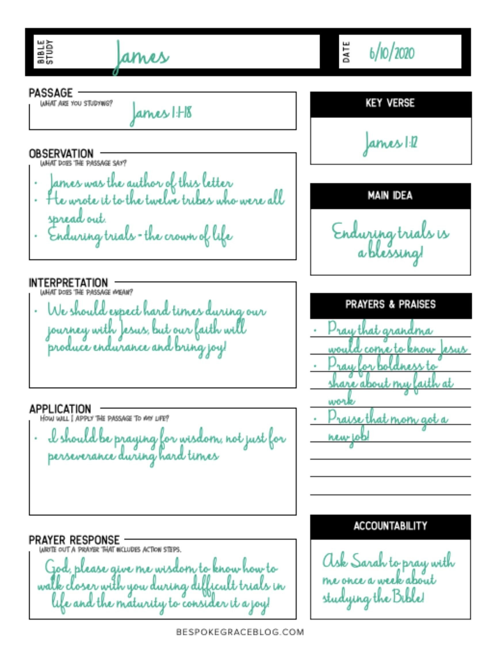 Free Printable Bible Study Worksheet — Bespoke Grace - Worksheets regarding Free Printable Bible Study Worksheets For Youth