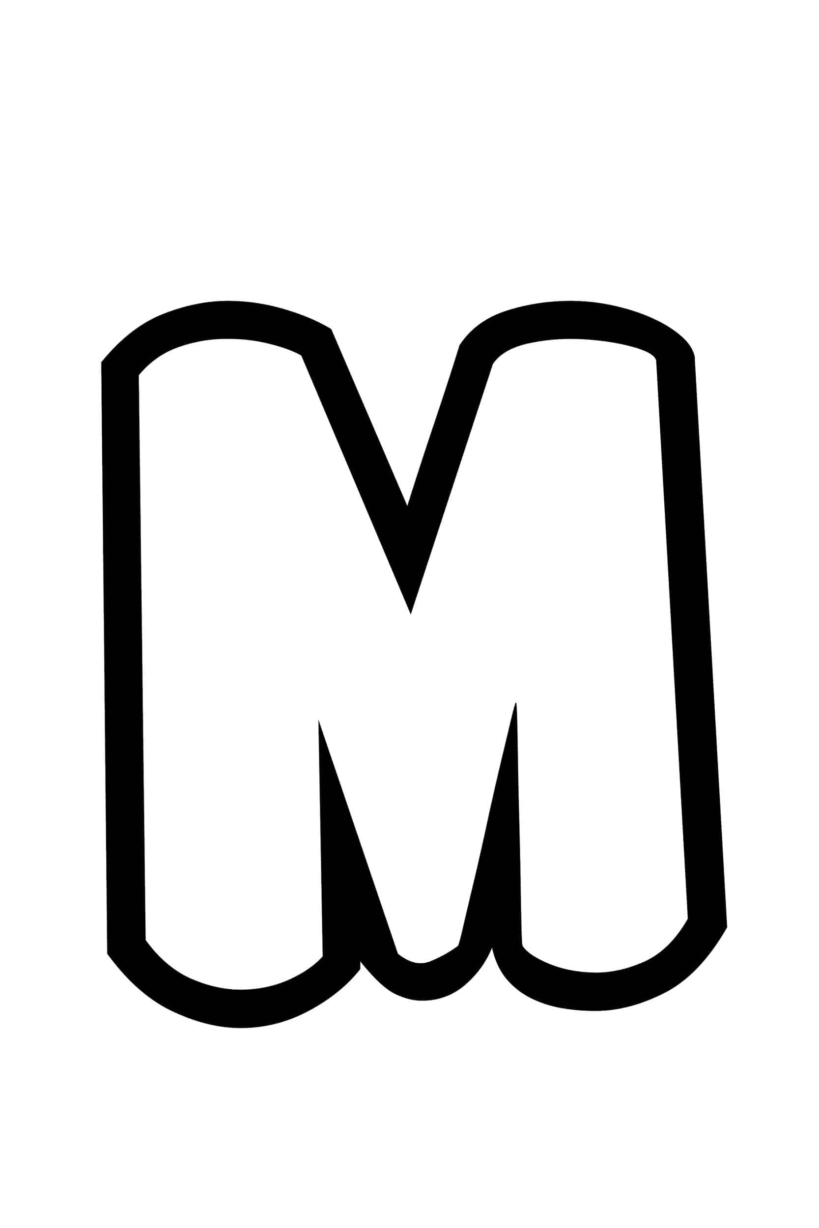 Free Printable Bubble Letter Stencils: Bubble Letter M intended for Letter M Printable Alphabet Stencil Templates