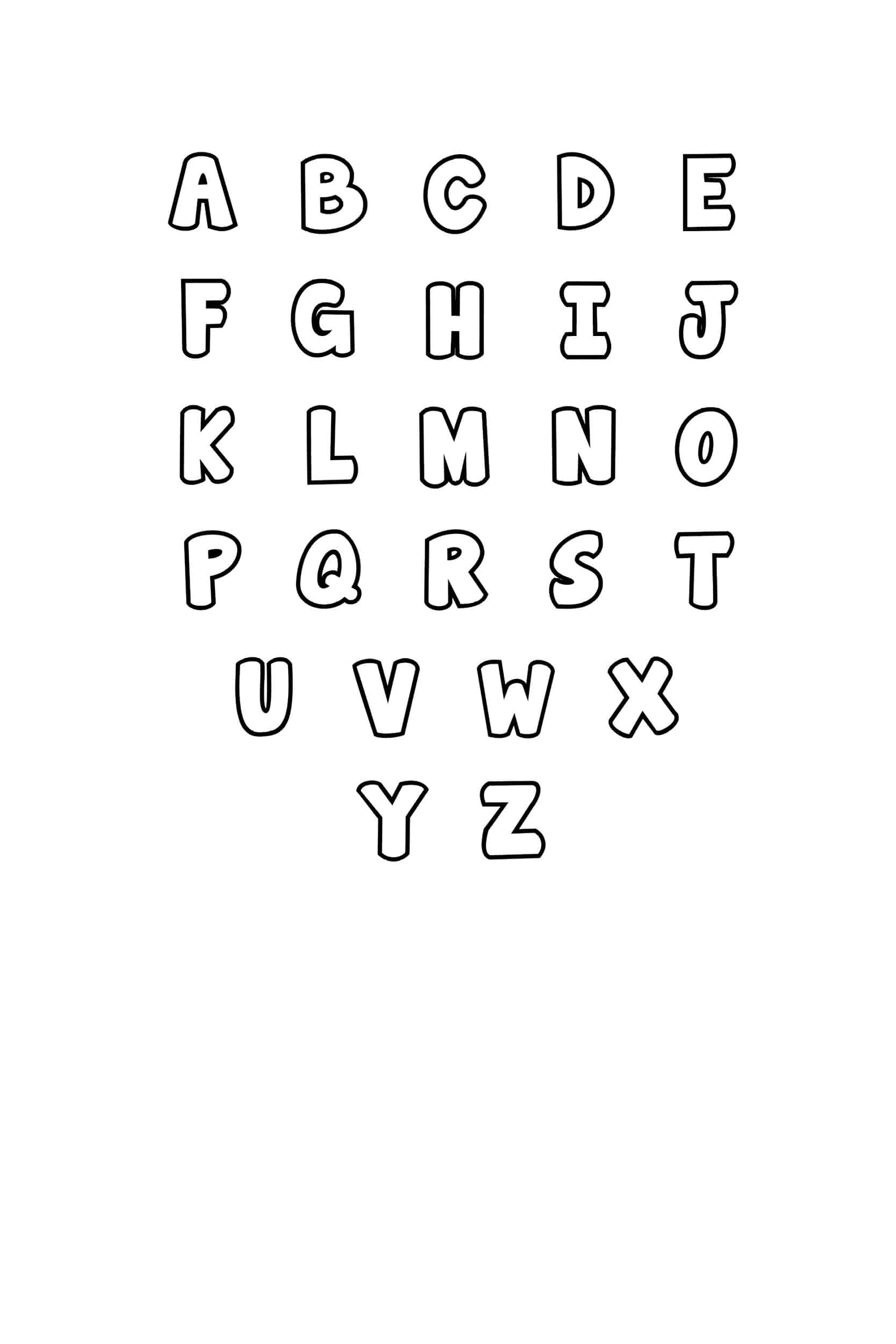Free Printable Bubble Letter Stencils: Bubble Letters Set inside Block Letters Printable Stencils