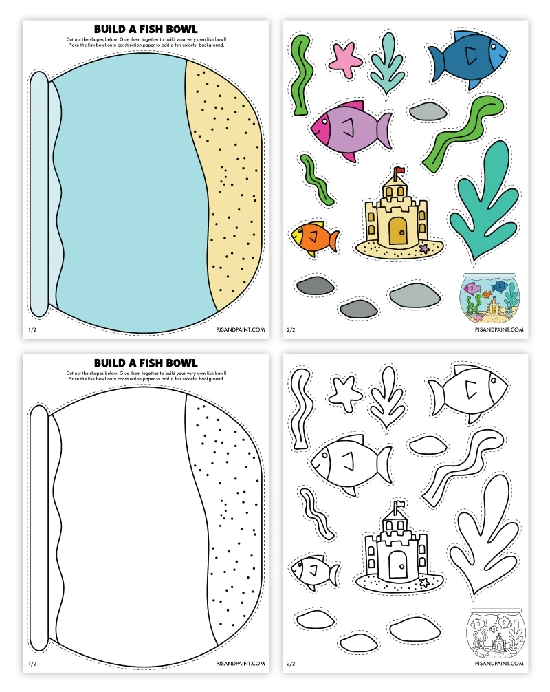 Free Printable Build A Fish Bowl Craft - Pjs And Paint regarding Free Printable Fish Bowl Pattern