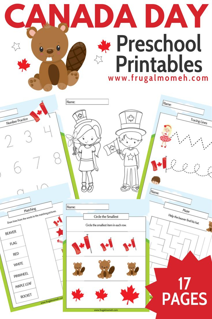 Free Printable Canada Day Preschool Activity Book throughout Free Canada Day Printables