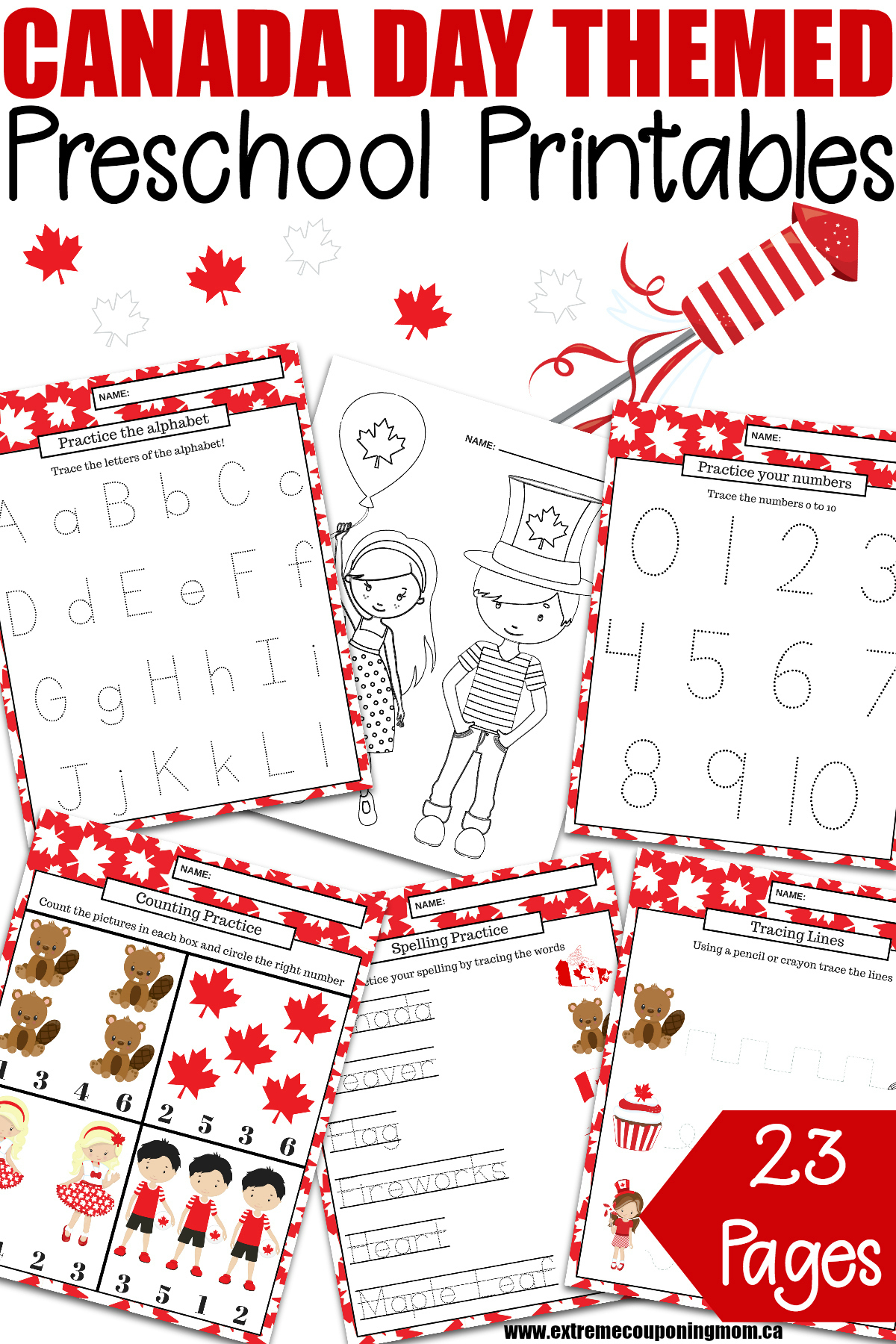 Free Printable Canada Day Preschool Learning Package inside Free Canada Day Printables