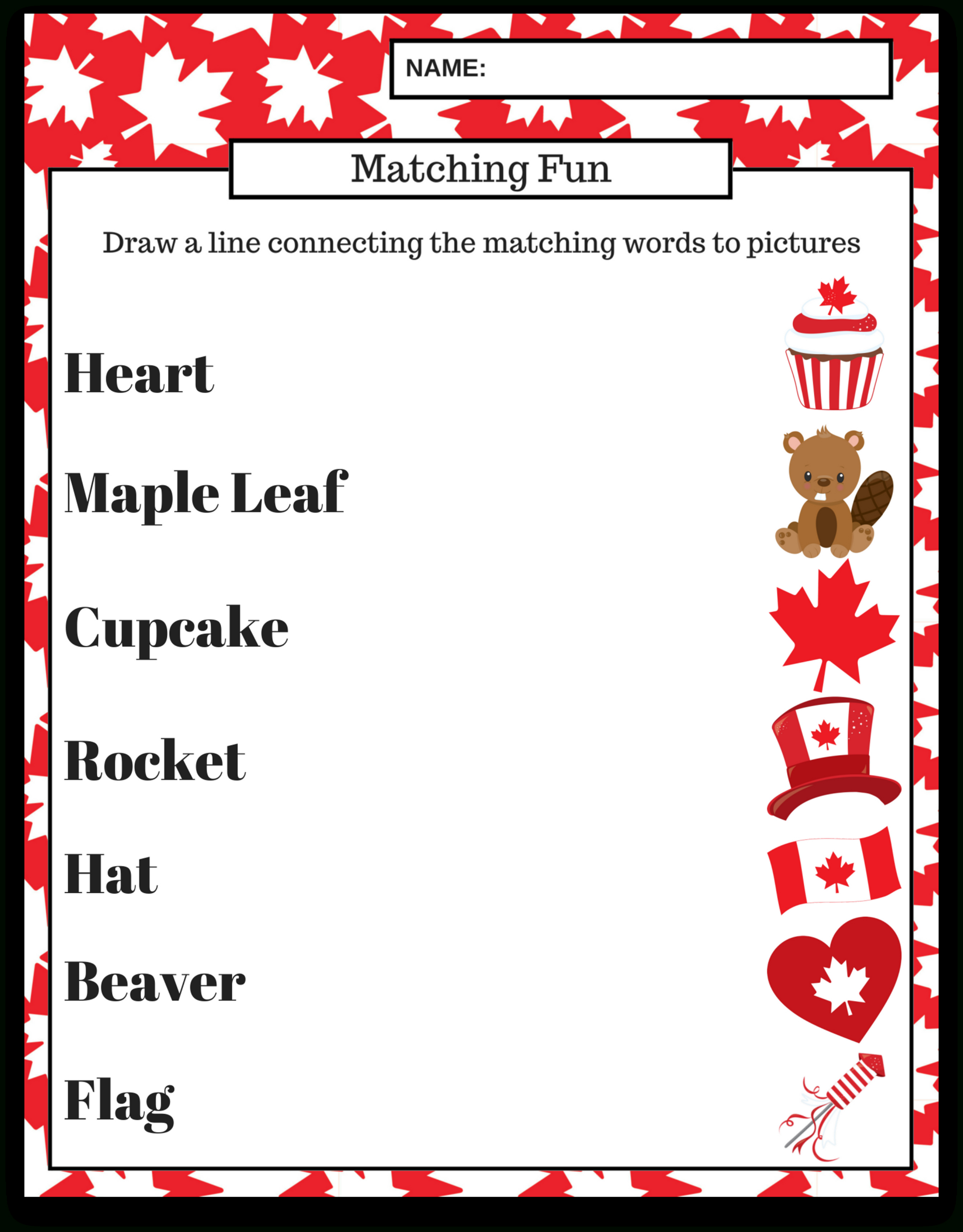 Free Printable Canada Day Preschool Learning Package with Free Canada Day Printables