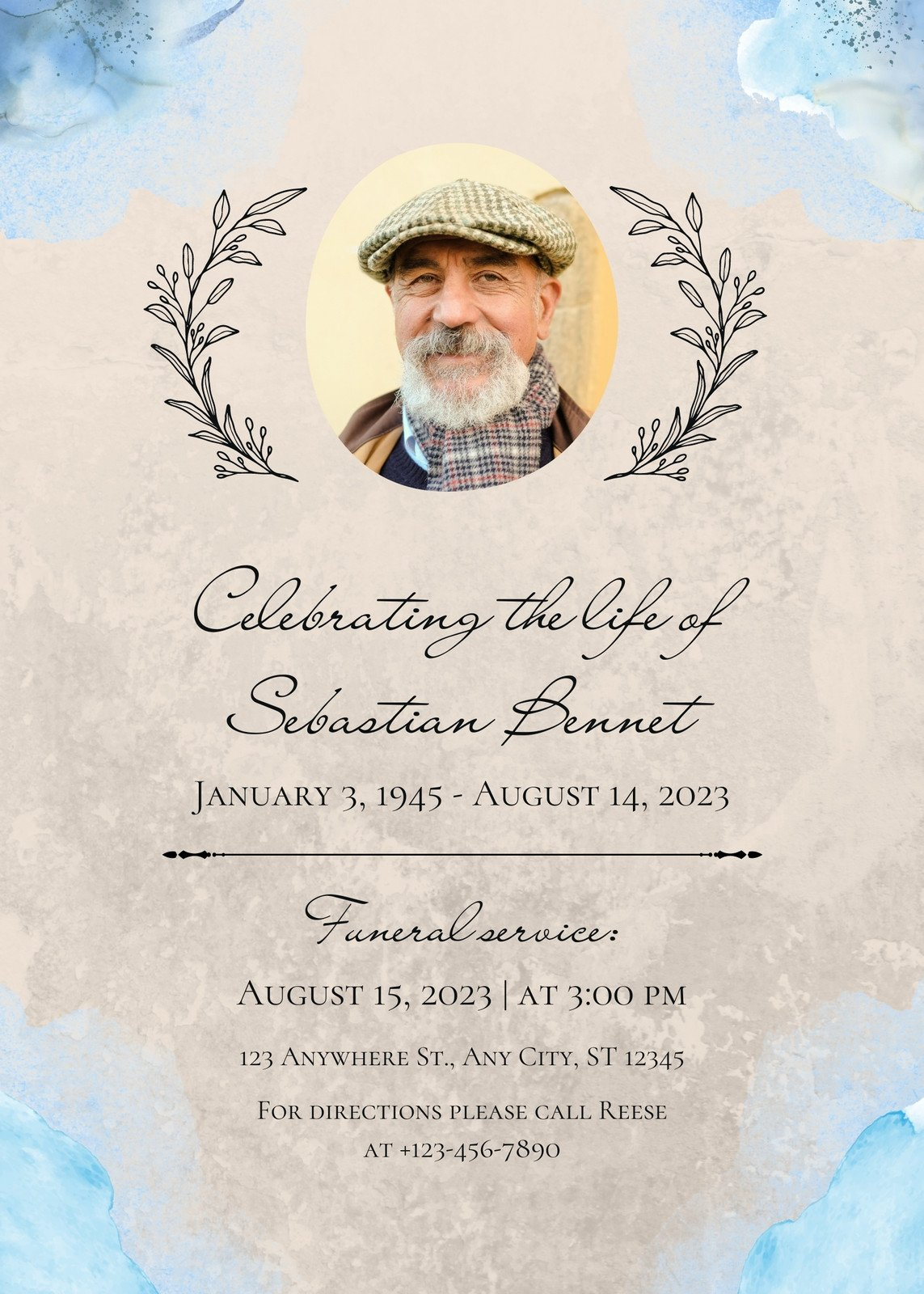 Free Printable, Customizable Funeral Invitation Templates | Canva with Free Funeral Invitation Template