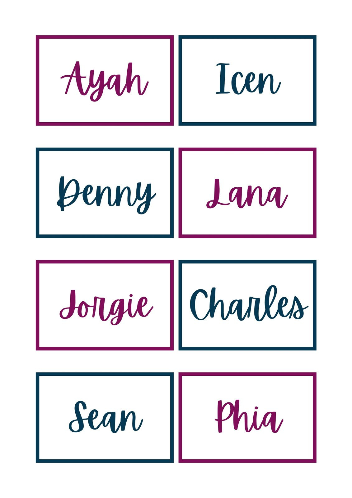 Free, Printable, Customizable Name Tag Templates | Canva within Editable Name Tag Template Free Printable