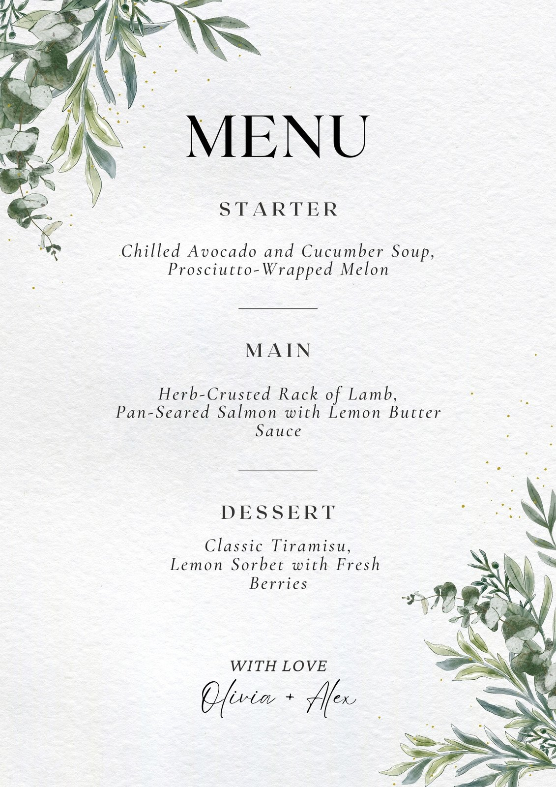 Free Printable, Customizable Wedding Menu Templates | Canva throughout Free Wedding Menu Template
