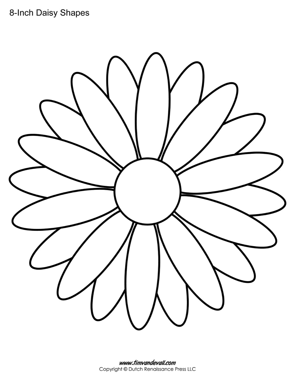 Free Printable Daisy Templates | Daisy Shape Flower Pdfs intended for Free Printable Daisy Stencils