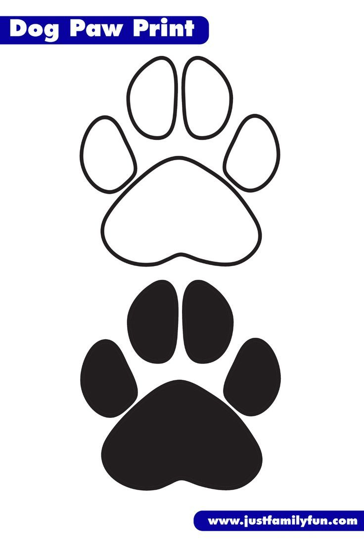 Free Printable Dog Paw Print Outline Template for Free Printable Paw Print Stencils