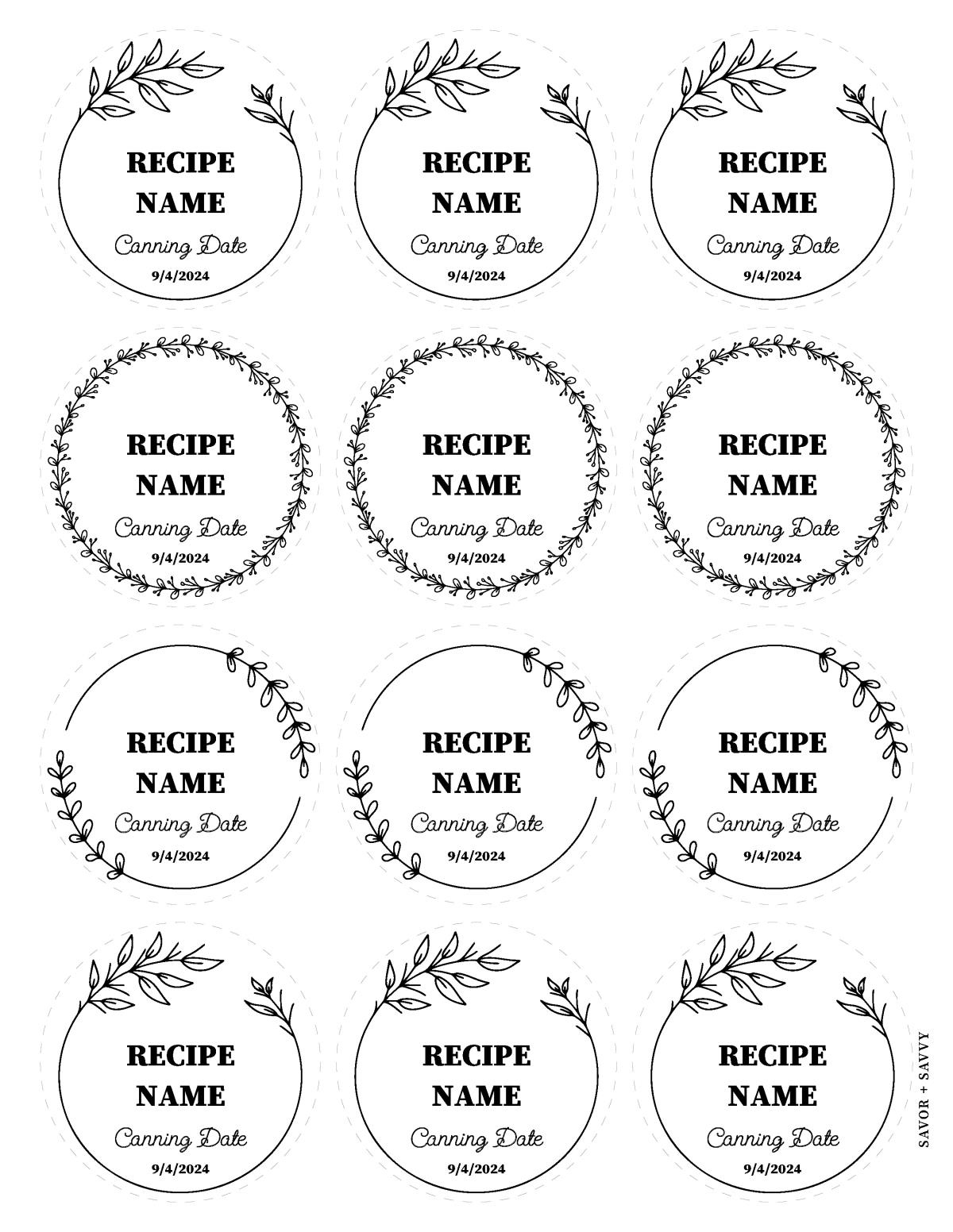 Free Printable &amp;amp; Editable Canning Labels - Savor + Savvy within Free Printable Round Labels