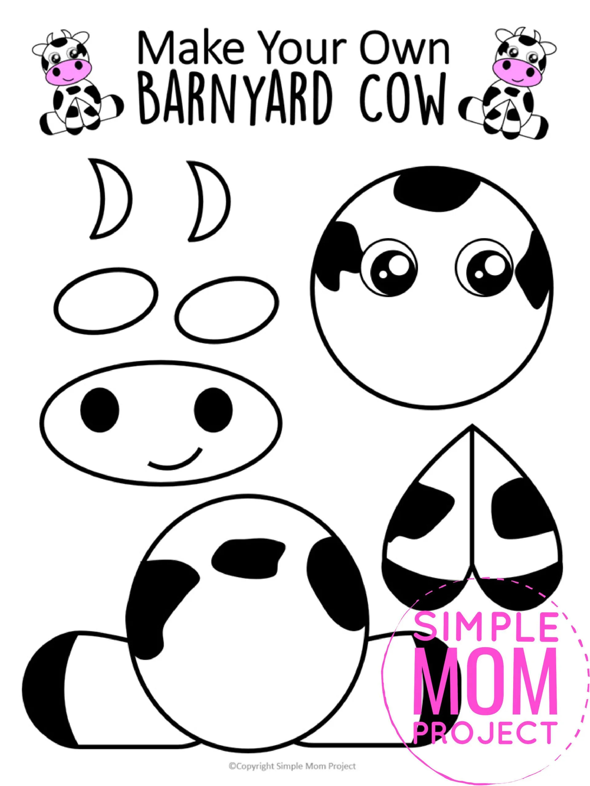 Free Printable Farm Cow Craft Art Project – Simple Mom Project regarding Free Printable Cow Stencil