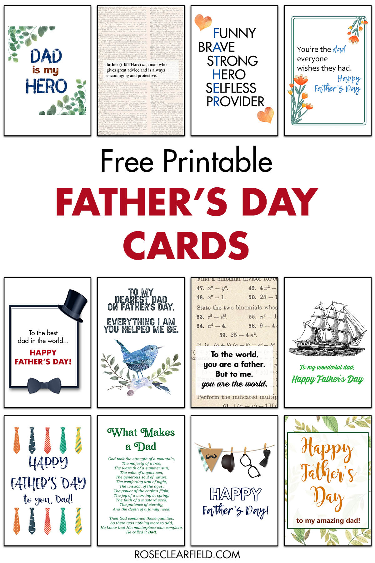 Free Printable Father&amp;#039;S Day Cards • Rose Clearfield for Free Printable Fathers Day Cards For Husband