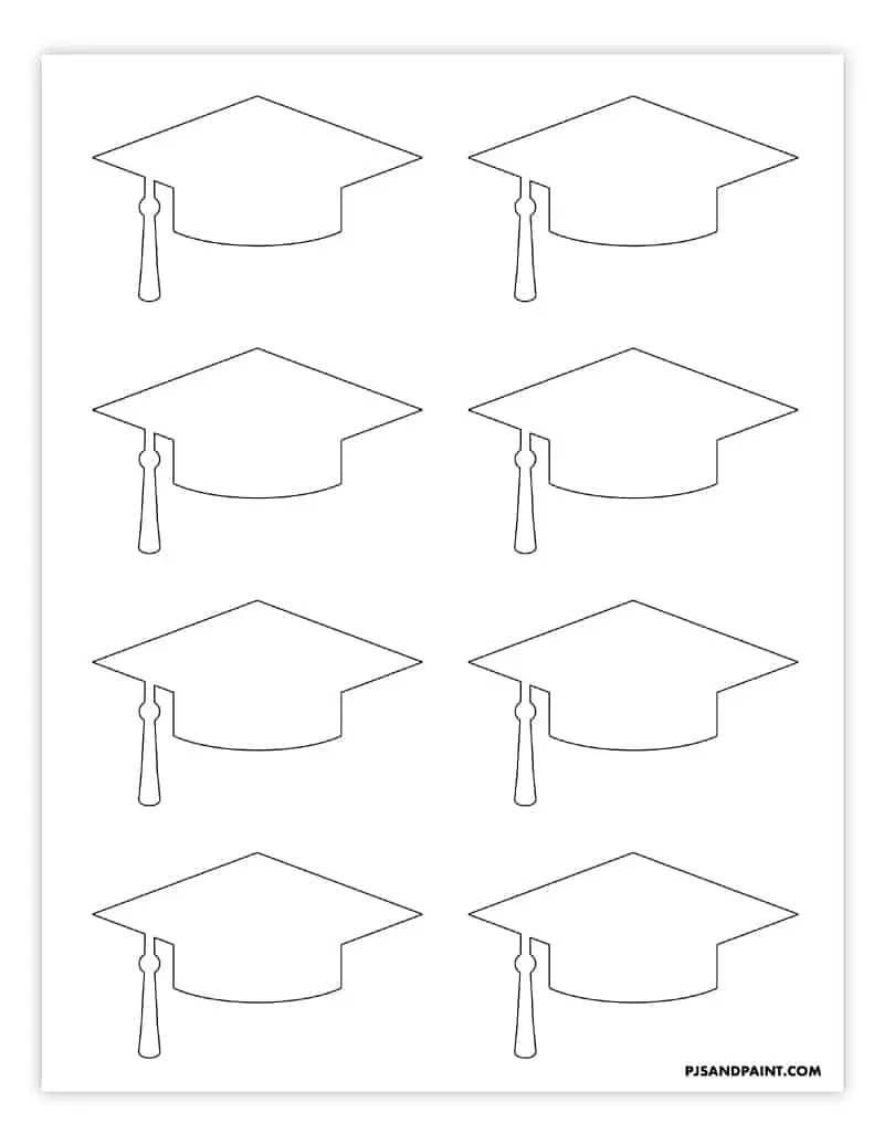 Free Printable Graduation Cap Template - 2 Sizes - Pjs And Paint regarding Free Printable Cap And Gown
