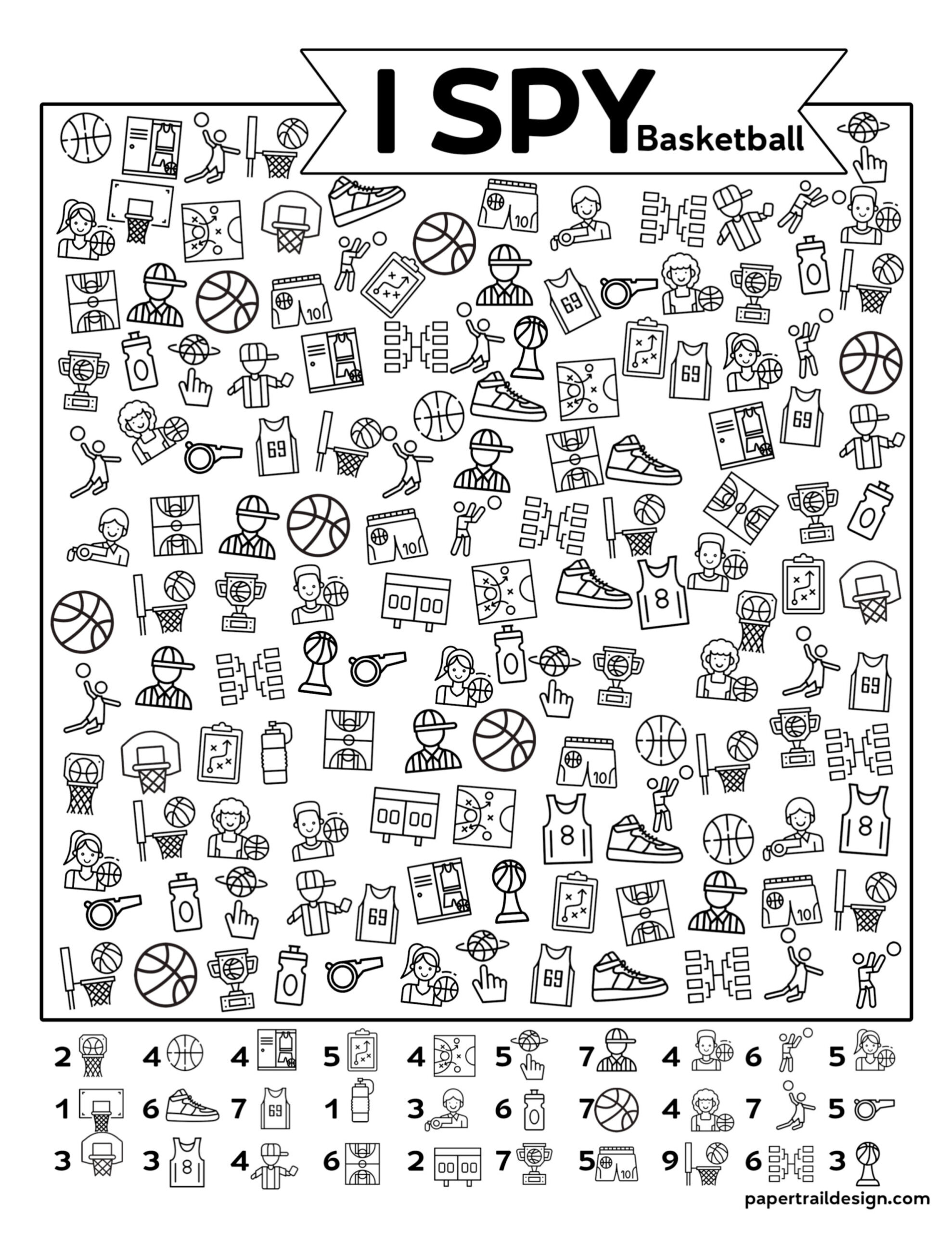 Free Printable I Spy Basketball Activity - Paper Trail Design inside Free Printable Basketball Images