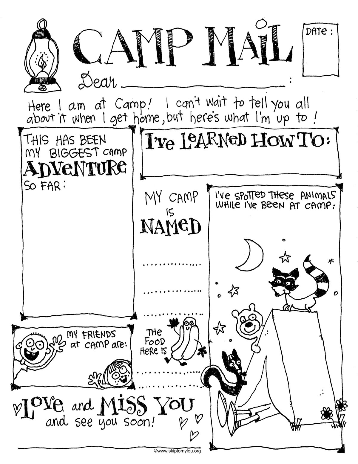 Free Printable Letters For Summer Camp | Skip To My Lou for Free Printable Summer Camp Cards