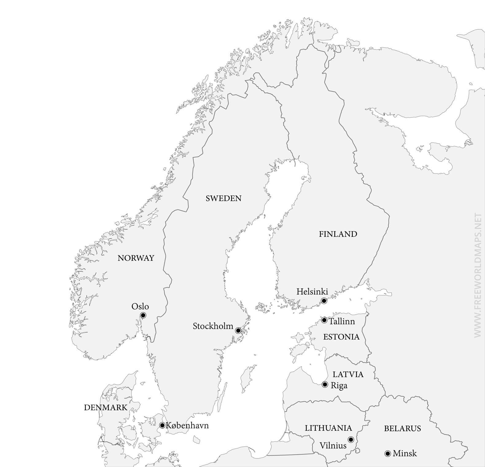 Free Printable Maps Of Scandinavia within Free Printable Map of Scandinavia