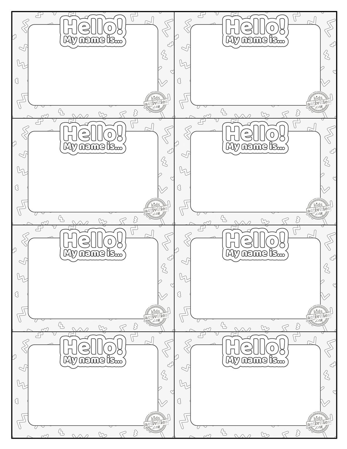 Free Printable Name Tags For School, Parties, &amp;amp; More | Kids inside Free Printable Preschool Name Plates