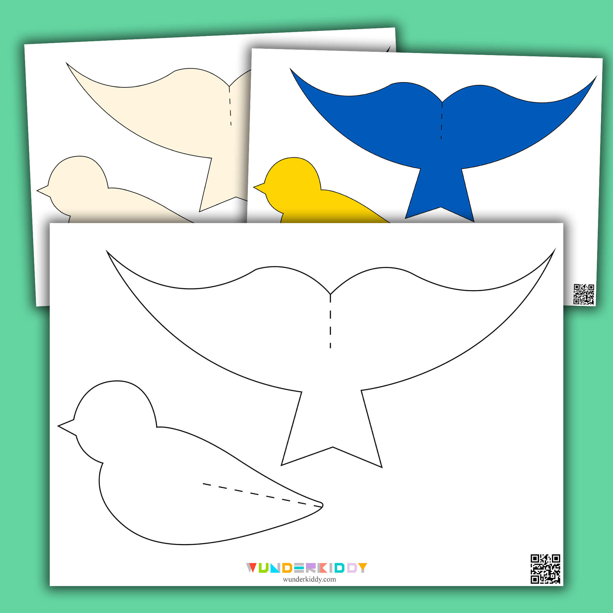 Free Printable Paper Craft Birds Template Diy For Kids within Free Printable 3D Bird Template