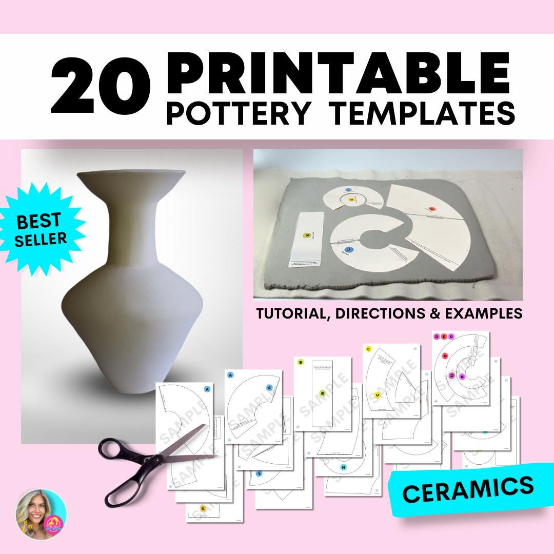 Free Printable Pottery Templates - Etsy Australia intended for Free Printable Pottery Templates