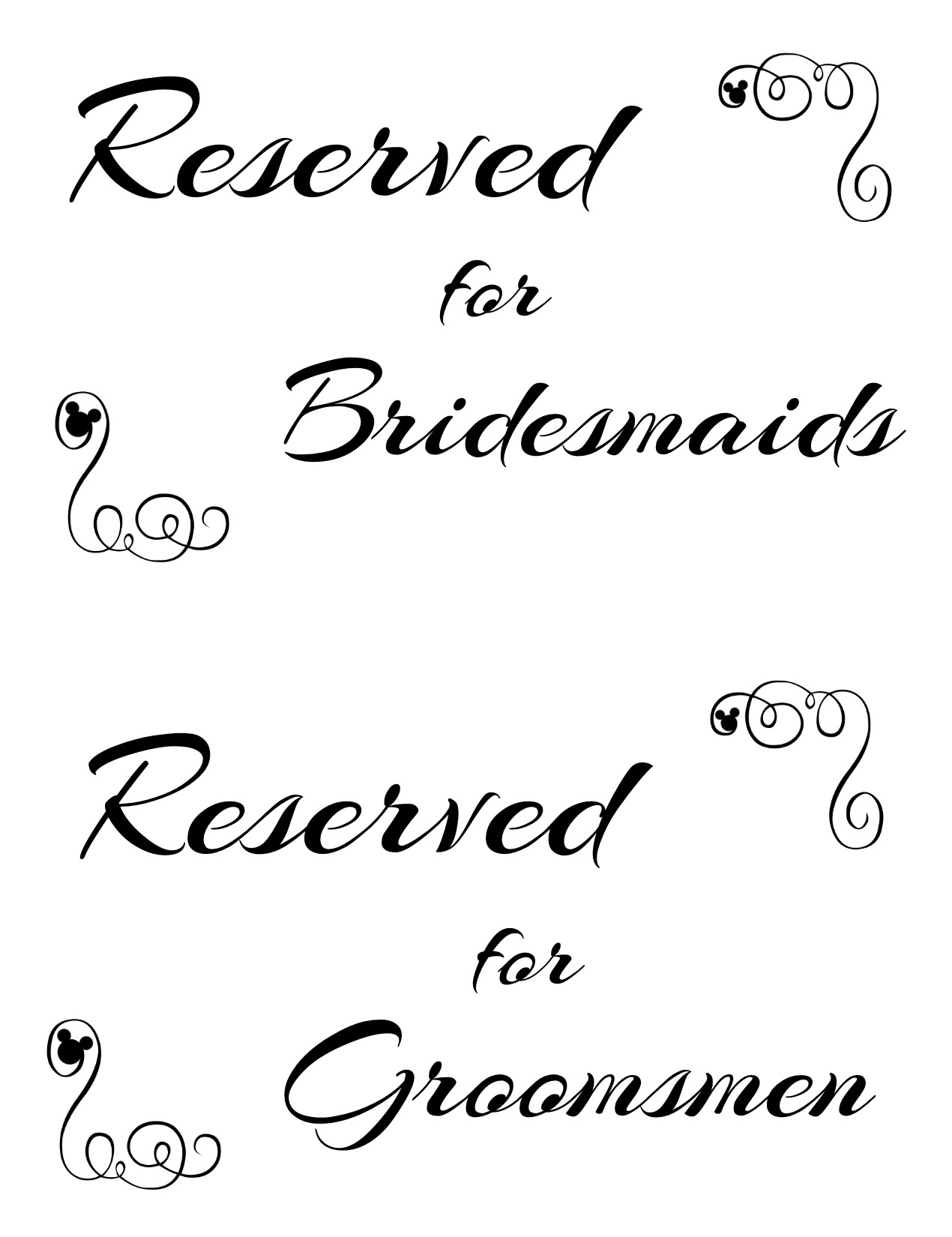Free Printable Reserved Seating Signs For Your Wedding Ceremony in Free Printable Reserved Signs