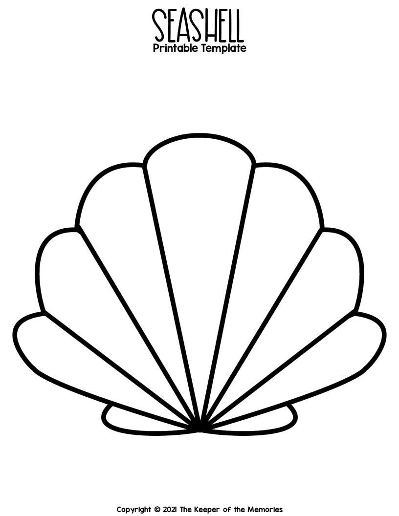 Free Printable Seashell Template intended for Free Seashell Printables